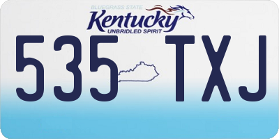 KY license plate 535TXJ