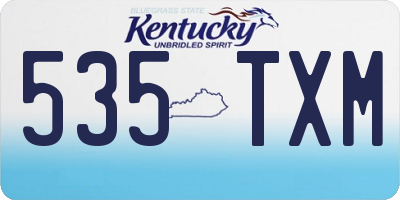 KY license plate 535TXM