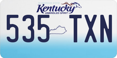 KY license plate 535TXN