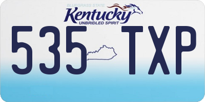 KY license plate 535TXP