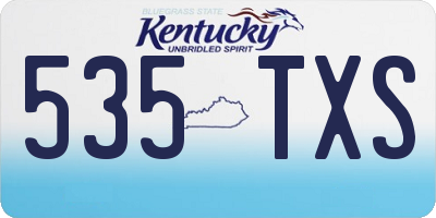 KY license plate 535TXS