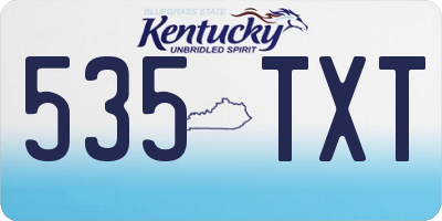 KY license plate 535TXT