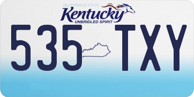 KY license plate 535TXY