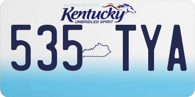 KY license plate 535TYA