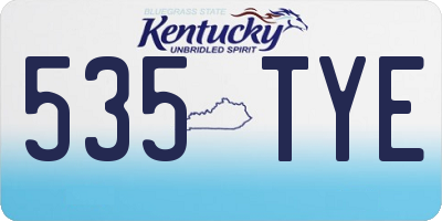 KY license plate 535TYE