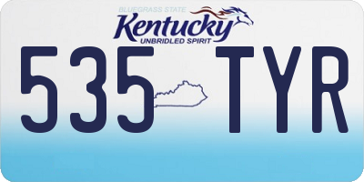 KY license plate 535TYR
