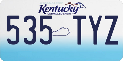 KY license plate 535TYZ