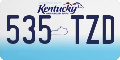 KY license plate 535TZD