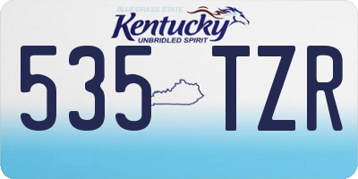 KY license plate 535TZR