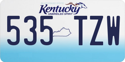 KY license plate 535TZW