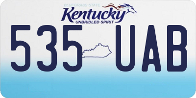 KY license plate 535UAB