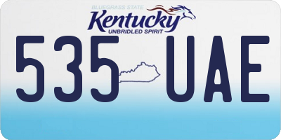KY license plate 535UAE