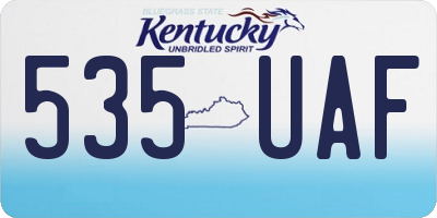 KY license plate 535UAF