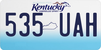 KY license plate 535UAH