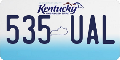 KY license plate 535UAL