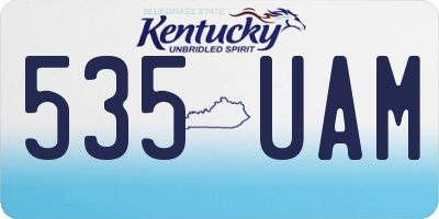 KY license plate 535UAM