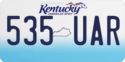 KY license plate 535UAR