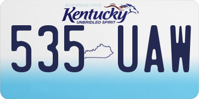KY license plate 535UAW
