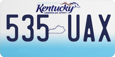 KY license plate 535UAX