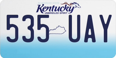 KY license plate 535UAY