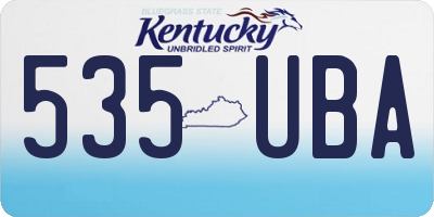 KY license plate 535UBA