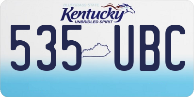 KY license plate 535UBC