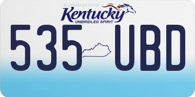 KY license plate 535UBD