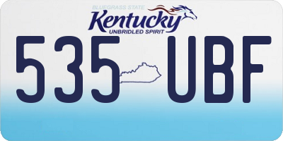 KY license plate 535UBF