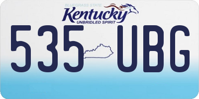 KY license plate 535UBG
