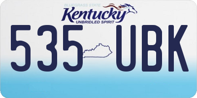 KY license plate 535UBK