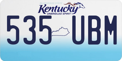 KY license plate 535UBM