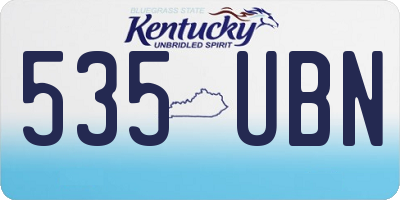 KY license plate 535UBN