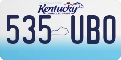 KY license plate 535UBO