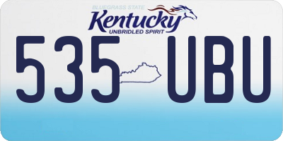 KY license plate 535UBU