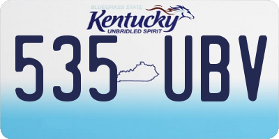 KY license plate 535UBV