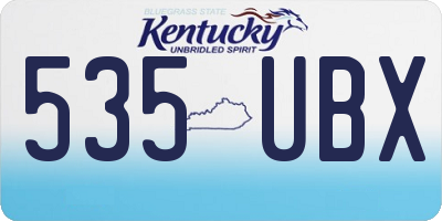 KY license plate 535UBX