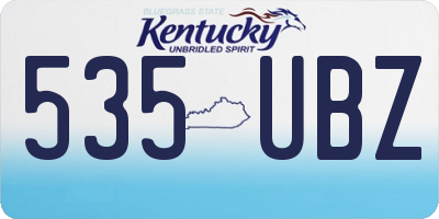 KY license plate 535UBZ