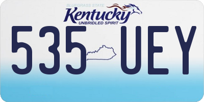 KY license plate 535UEY
