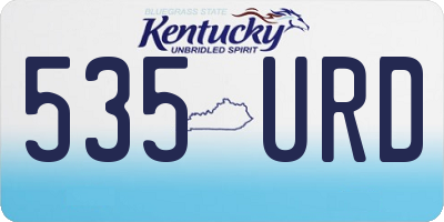 KY license plate 535URD