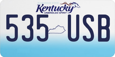 KY license plate 535USB