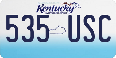 KY license plate 535USC