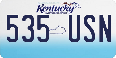 KY license plate 535USN