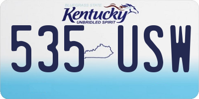 KY license plate 535USW