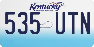 KY license plate 535UTN