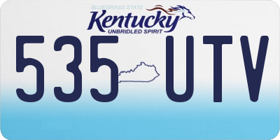KY license plate 535UTV