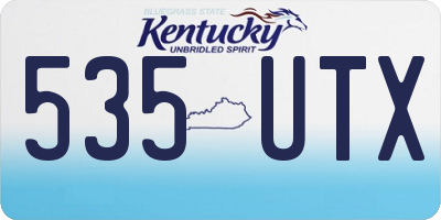 KY license plate 535UTX