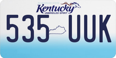 KY license plate 535UUK