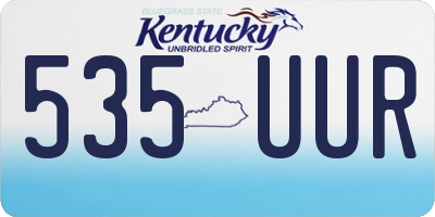KY license plate 535UUR