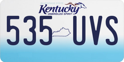 KY license plate 535UVS