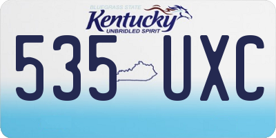 KY license plate 535UXC